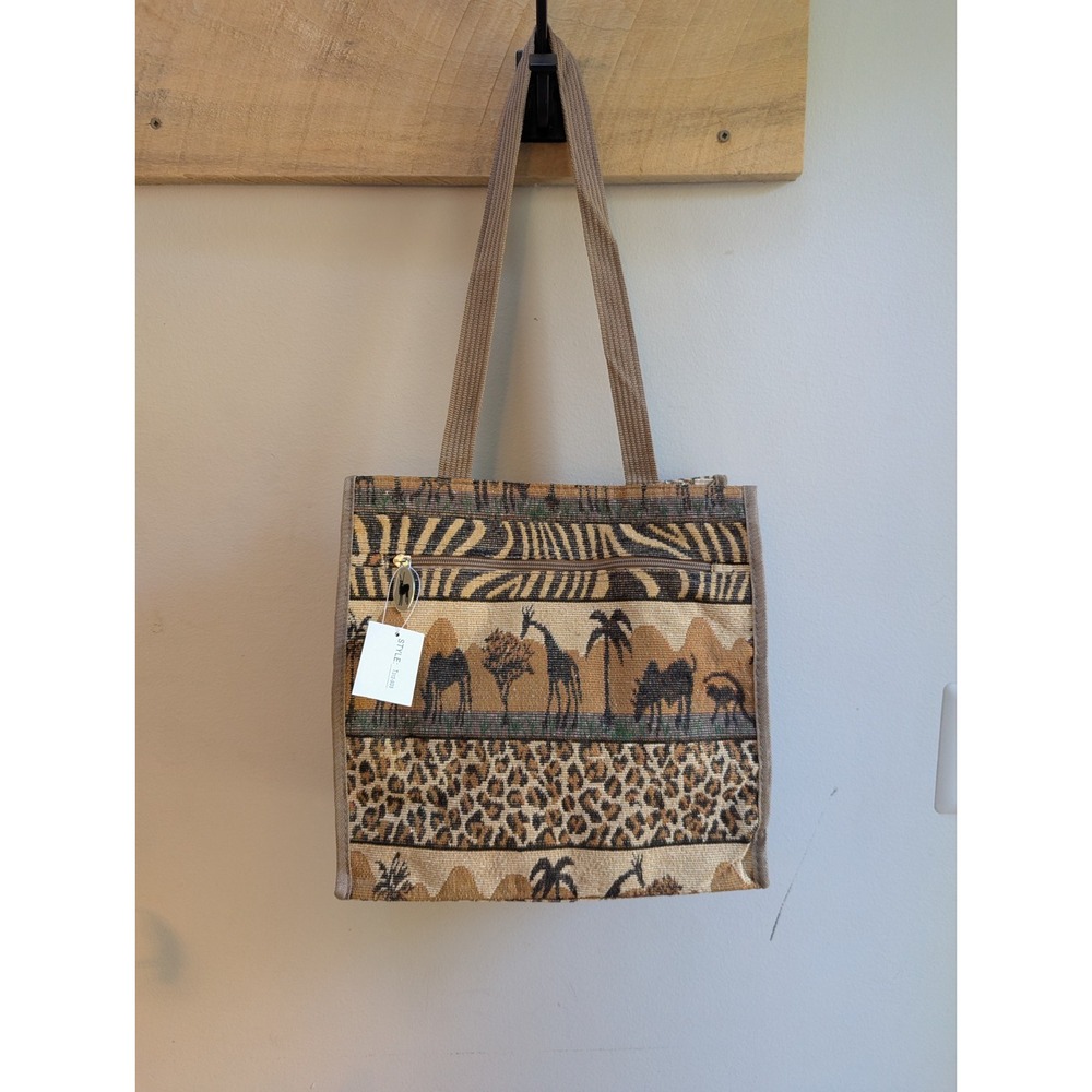 NEW! Animal Safari Print Tote Bag, Shoulder Bag NWT Purse Tapestry Carpet animal